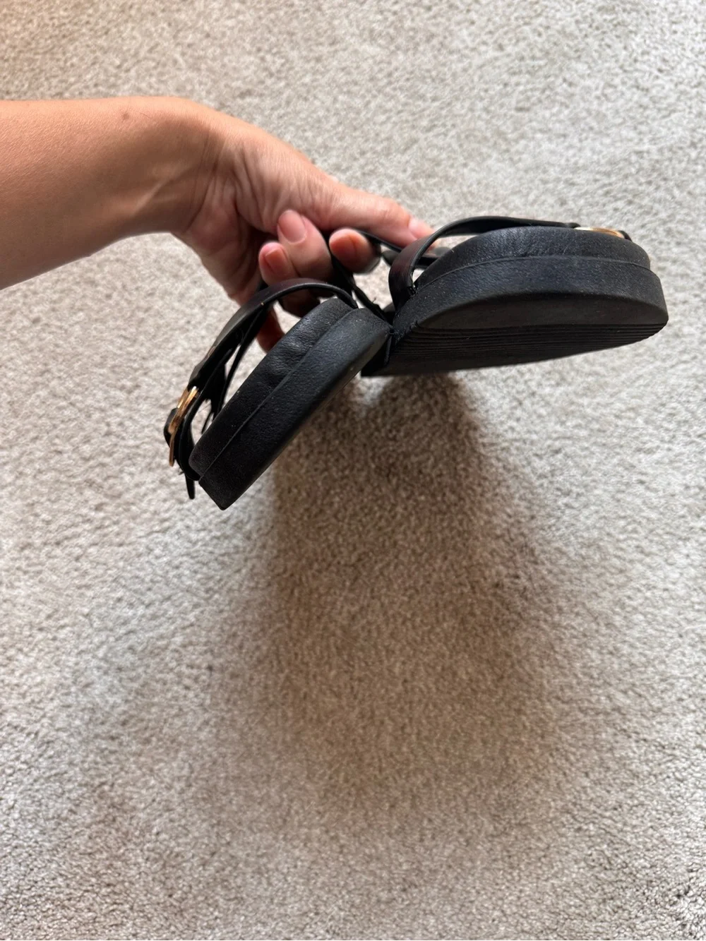 Steve Madden Hanni sandals black/gold 8